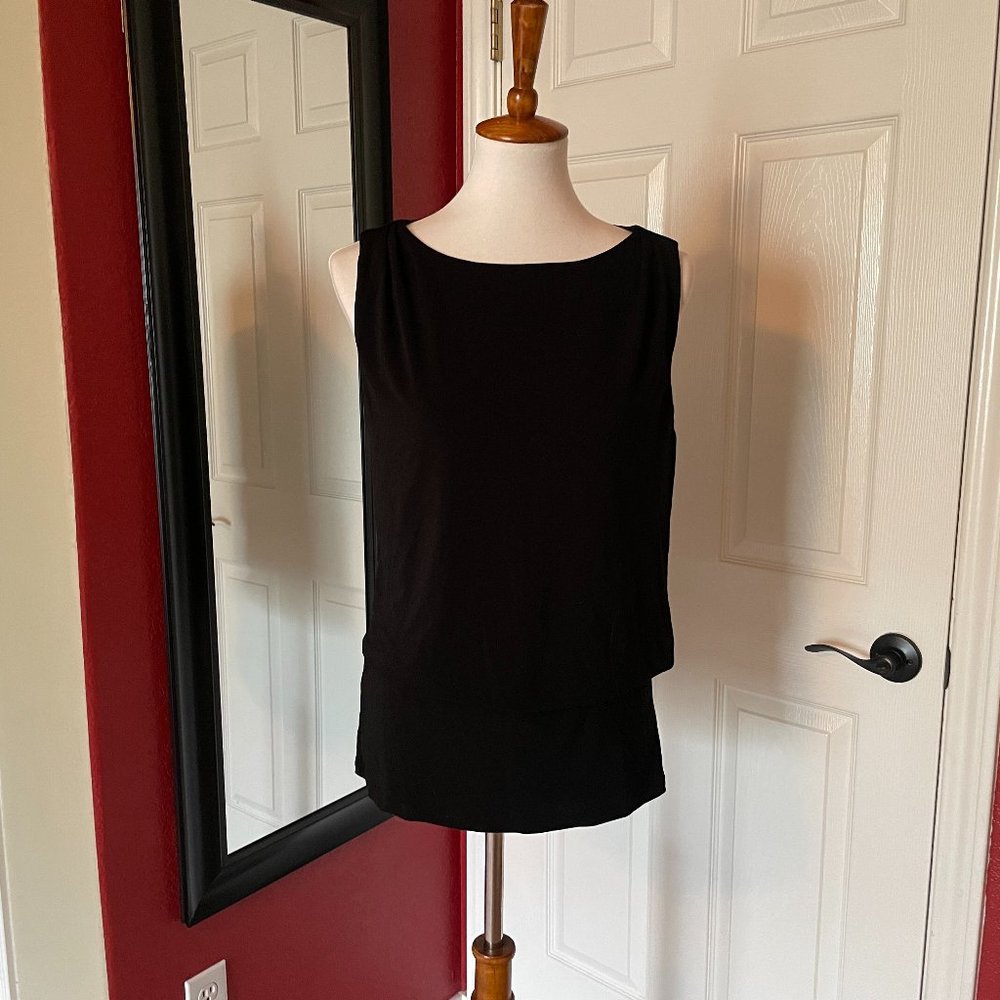 Ann Taylor Black Side Zip Top